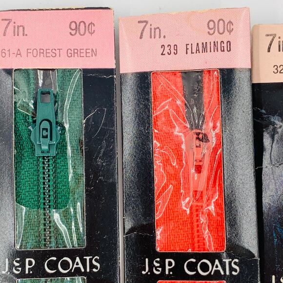 JP Coats Zipper 7 inch Polyester Nylon Multicolor Lot 8 Zippers All Purpose USA - Picture 9 of 10